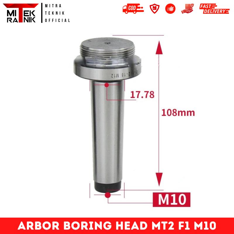 Arbor Boring Head Arbor F1 1-1/2-18 UNF Tipe C20/25 MT2/3/4 R8 NT30/40 BT30/4 - Gambar 3