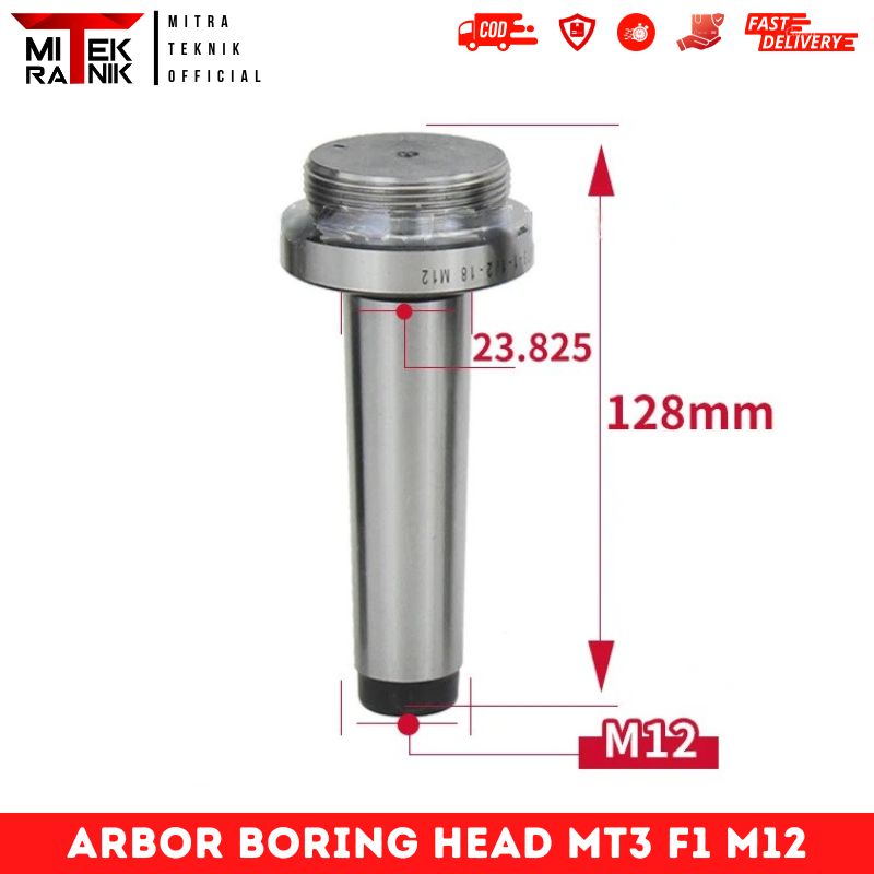 Arbor Boring Head Arbor F1 1-1/2-18 UNF Tipe C20/25 MT2/3/4 R8 NT30/40 BT30/4 - Gambar 2