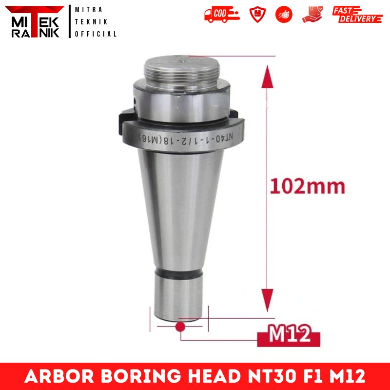 Arbor Boring Head Arbor F1 1-1/2-18 UNF Tipe C20/25 MT2/3/4 R8 NT30/40 BT30/4 - Gambar 7
