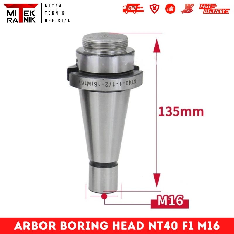 Arbor Boring Head Arbor F1 1-1/2-18 UNF Tipe C20/25 MT2/3/4 R8 NT30/40 BT30/4 - Gambar 8