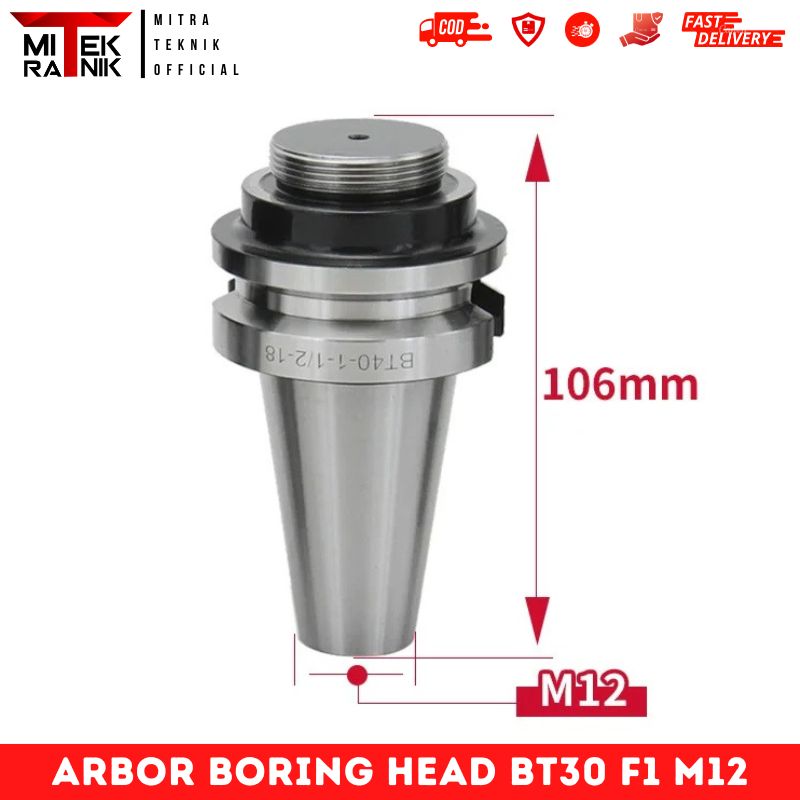 Arbor Boring Head Arbor F1 1-1/2-18 UNF Tipe C20/25 MT2/3/4 R8 NT30/40 BT30/4 - Gambar 9